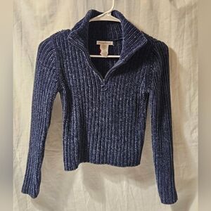 Girls Tommy Bahama Navy Ribbed Turtleneck Sweater - 11-12yrs